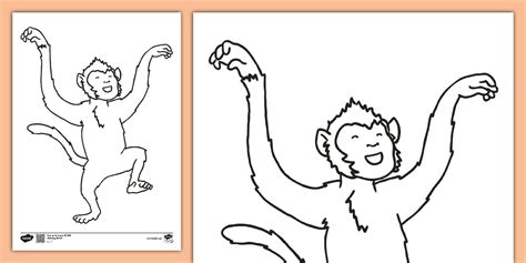 Baby Monkey Colouring Sheet | Colouring Sheets - Twinkl