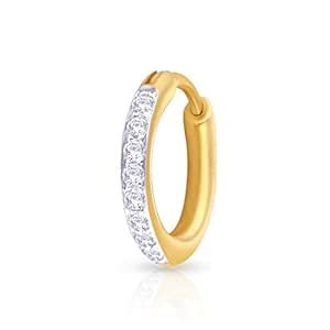 Buy KuberBox 14K Yellow Gold Diamond Classic 0.09 Carat Nose Ring for ...