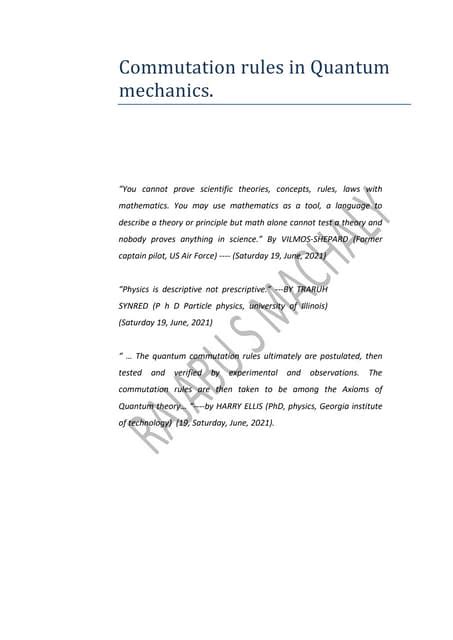 Image result for Commutation Rules