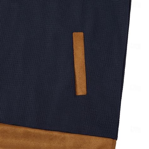 Men's Zip Up Sweatshirt Waffle Sweatshirt Pullover Black Navy Blue Half ...