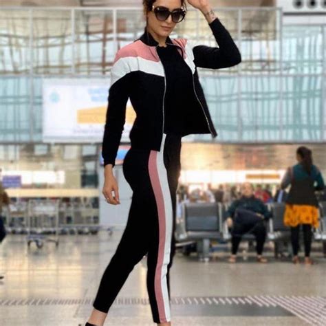 Triple Tone Chevron Zipper Tracksuit – TrenBee