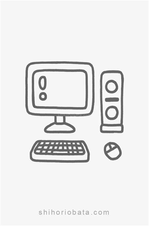 Computer Set Up Drawing 的图像结果