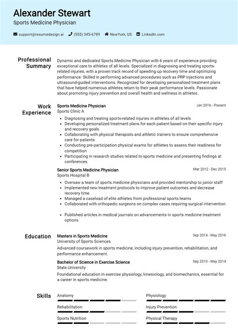 Top 25+ Career Objectives for Sports Medicine Physician Resume in 2026 ...