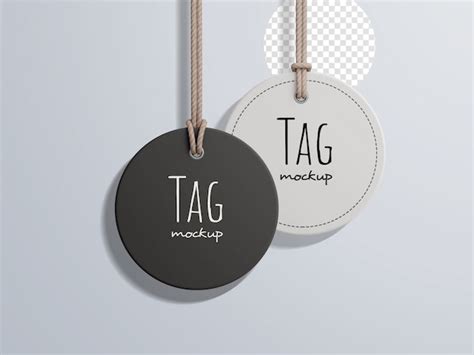 Circular fashion price label tag mockup | Premium PSD