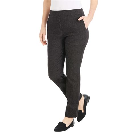 Hilary Radley Womens Midweight Pull On Pant with Pockets Regular, Black ...