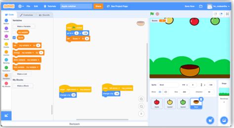 Image result for How to Create Apple Catcher Game Using Scratch