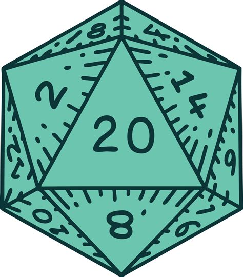 natural 20 D20 dice roll illustration 12118201 Vector Art at Vecteezy