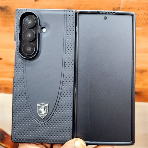 Samsung Galaxy Z Fold7 Luxury Sport Car Logo Design Leather Case - Bla ...