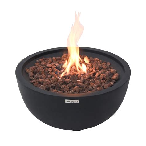 Elementi Jefferson 27" Outdoor Black Concrete Propane Fire Bowl 40,000 ...
