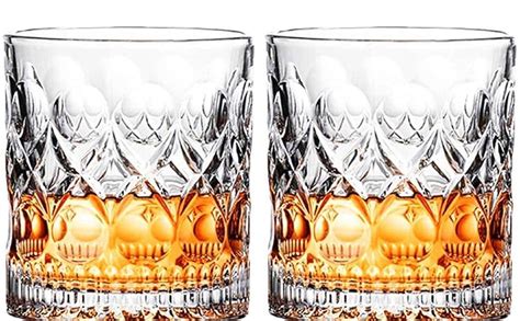 Bold & Wide Italian Old Fashion Crystal Whisky Glass Set of 6 310 ML ...