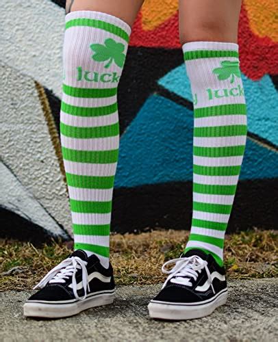 St. Patrick's Day Knee High Socks for Women Irish Green Clover Lucky ...