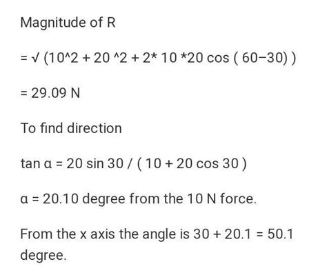 two forces of magnitude 10 Newton and 20 Newton act on a body in ...