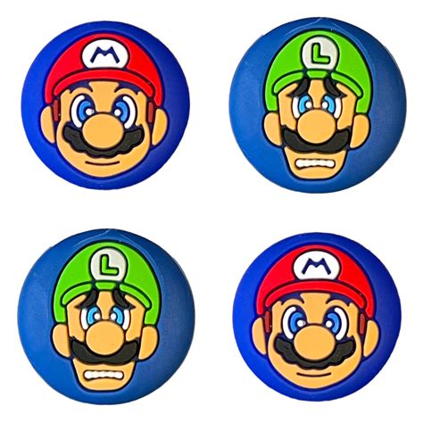 Buy Super Mario Brothers Mario Luigi Face Thumb Grips - Pack of 4 - For ...