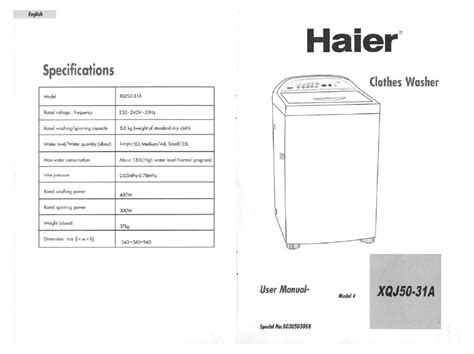 Image result for Haier Washing Machine Instructions