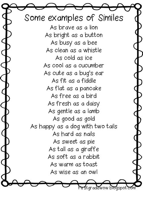 Examples of Similes 的图像结果