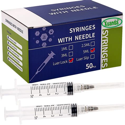 Amazon.com: NANOSHARPS 3ml 3cc Luer Lock Syringe with Needle (Box of ...