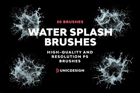 Water Splash Photoshop Brushes Illustration par UnicDesign · Creative ...