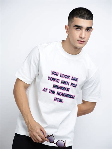 SHOWOFFFF Edition Men's Typography White Short Sleeves Round Neck ...