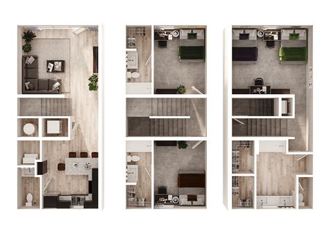 3 Bed 3.5 Bath Townhome _floor_plan - Hannah Townhomes & Lofts