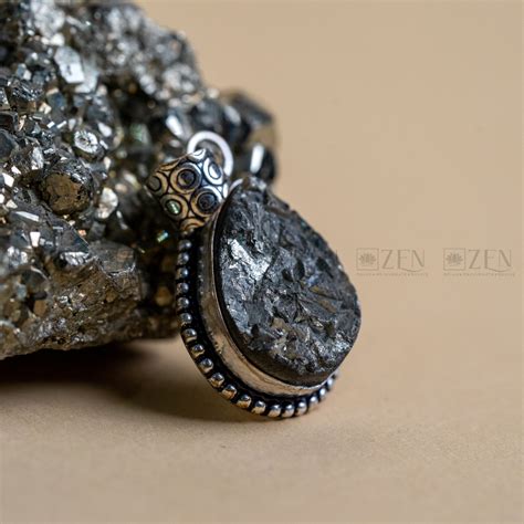 The Zen Crystals Raw Pyrite Pendant For Men & Women | The Zen Crystals