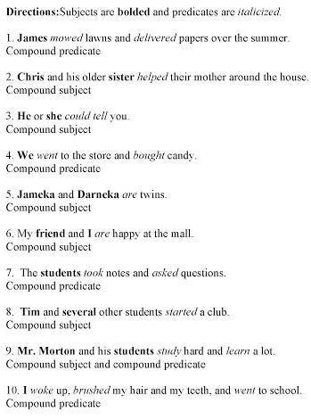 30 predicate and subject in English - Brainly.in