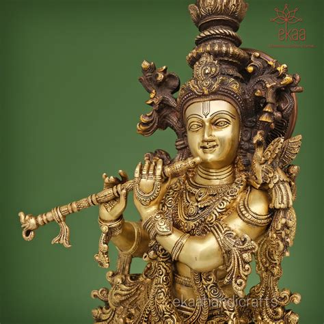 28" Lord Krishna with Cow in Brass – Ekaa Handicrafts