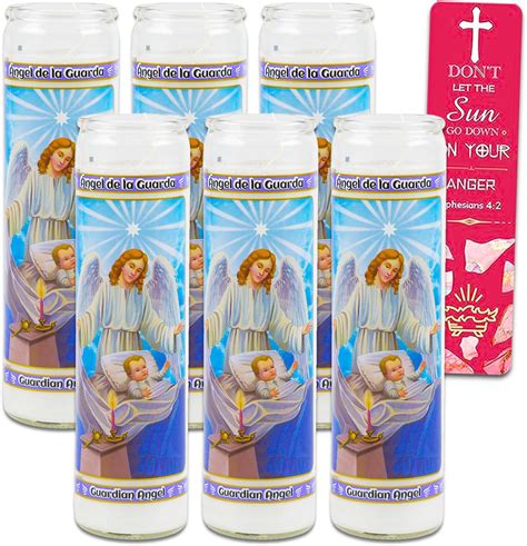 Amazon.com: Guardian Angel Prayer Candle 6 Pack - Bundle with 6 ...