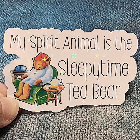 Sleepytime Tea Bear Spirit Anmial Sticker - Etsy