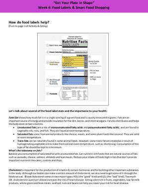Fillable Online Week 4: Food Labels & Smart Food Shopping Fax Email ...