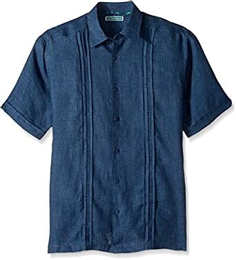 Buy Cubavera Men's Short-Sleeve 100% Linen Guayabera Look, Navy Blazer ...