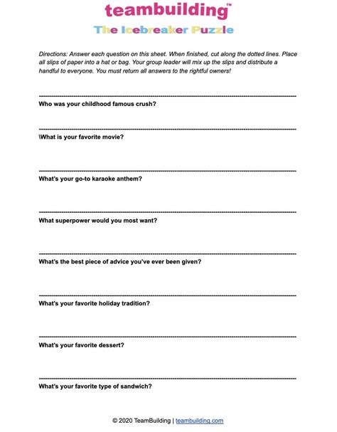 Empower Your Team with Engaging Team Building Worksheets | Boost Collaboration and Productivity