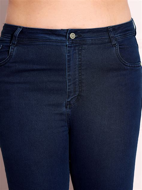 Women's Navy Blue Skinny Fit High-Rise Stretchable Denim Jeans