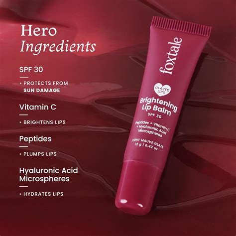 Foxtale SPF 30 Brightening Lip Balm for Dark Lips with Peptides & Vita ...