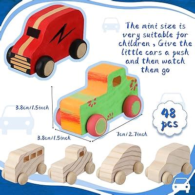 Wettarn 48 Pcs Wood DIY Car Toys, Unfinished Wooden India | Ubuy