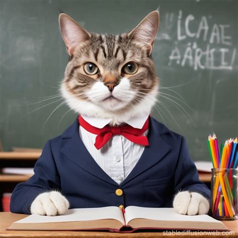 French cat teacher | Stable Diffusion Online