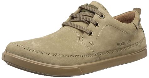 Buy Woodland Men's Khaki Leather Casual Shoes - 6 UK/India (40 EU) at ...
