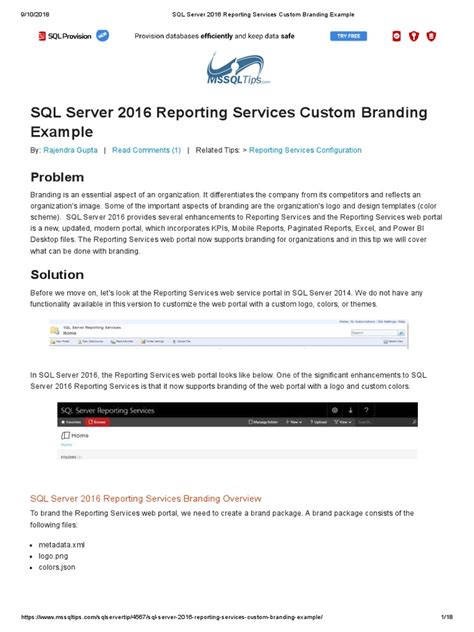 Image result for Microsoft SQL Reporting Server Custom