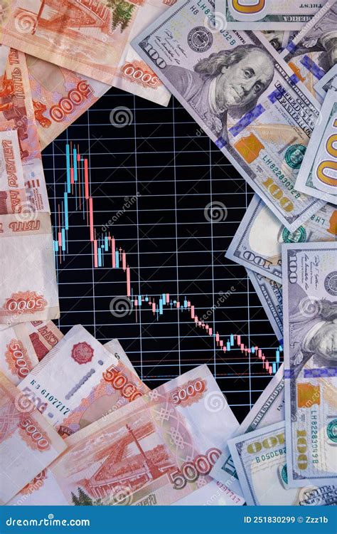 美元和卢布汇率在汇图美元卢布贬值概念上的数字屏幕 库存图片. 图片 包括有 美元, 比例, 图表, 危机 - 251830299