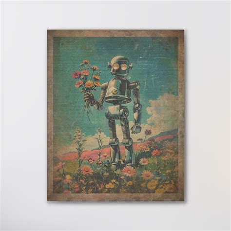 Retro Robot Art - Etsy