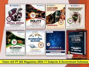 Vision IAS PT 365 Magazines 2024 | 7 Subjects & Government Schemes by ...
