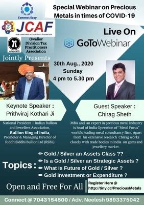 Special Webinar on Precious Metals in times of COVID - 19