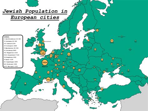 Jewish population in European cities : r/MapPorn