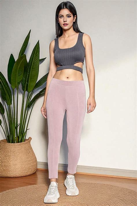 Buy Pink Solid Mid-rise Ankle Length Yoga Tights Online for Woman ...
