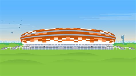 Download wallpaper Figure, Football, Russia, Art, Stadium, Saransk ...