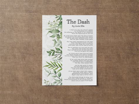 The Dash Poem By Linda Ellis - Live Your Dash - Funeral Reading - Poet ...