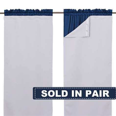 Buy NICETOWN White Blackout Curtain Liners for Window - Noise Reducing ...