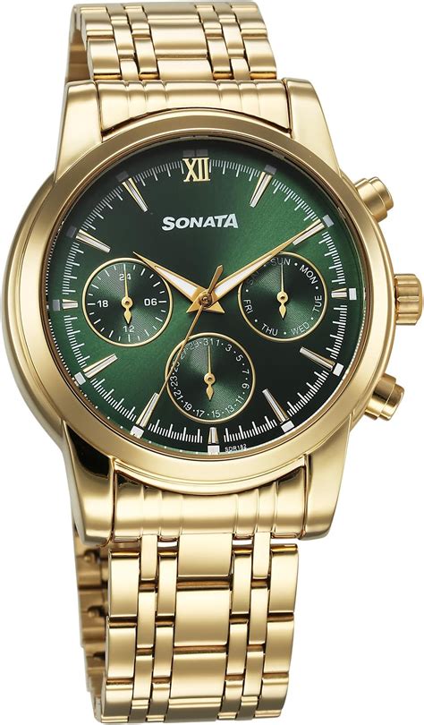 Sonata Festive Quartz Analog Green Dial Watch for Men : Amazon.in: Fashion