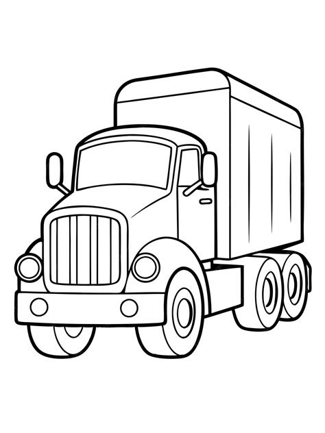 Lorry colouring book pages for children and adults with vector design ...