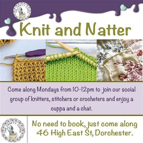 Knit and Natter, 46 High East Street, DT1 1HU, Dorchester, 18 August ...