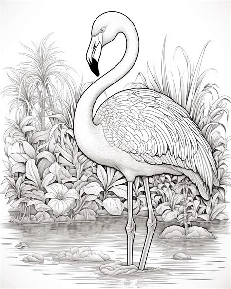 Flamingos Coloring Pages Flamingo Coloring Pages | Premium AI-generated ...
